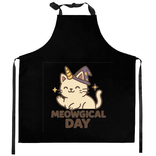 Whimsical Cat Unicorn Halloween Design Kitchen Aprons