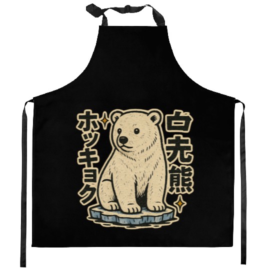 Kawaii Polar Bear Japanese Kitchen Aprons