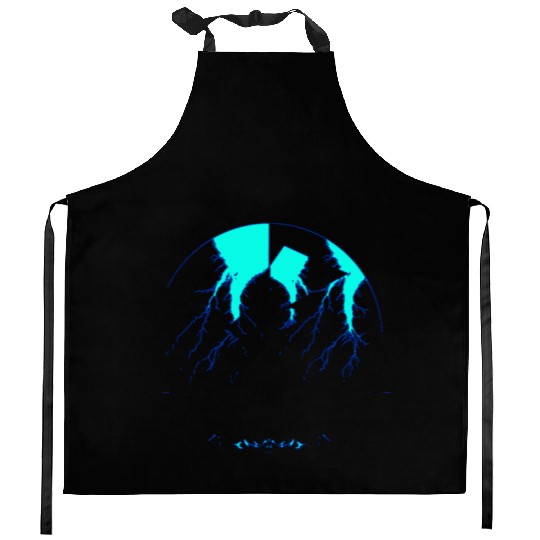 Royal Blue Lightning shadow Kitchen Aprons