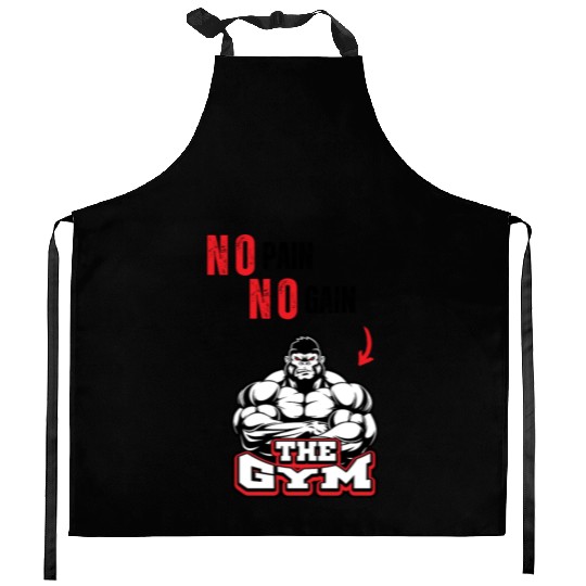 No Pain No Gain – Strongman Gorilla Gym  Kitchen Aprons