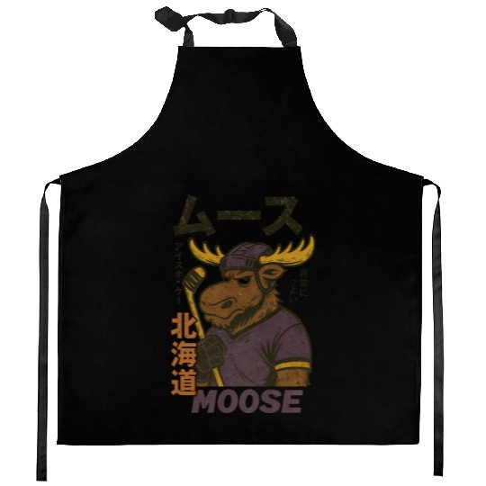 Vintage Minnesota Moose Hockey Japan Version Kitchen Aprons