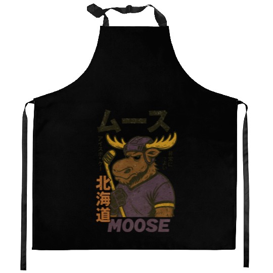 Vintage Minnesota Moose Hockey Japan Version Kitchen Aprons