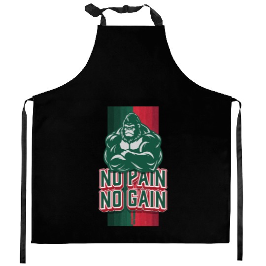 1RSN - No pain No gain Kitchen Aprons