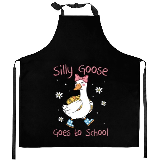 Silly Goose Back to School Funny Kitchen Aprons
