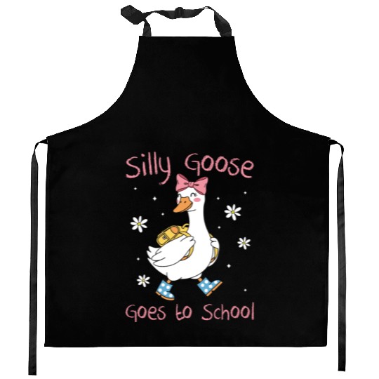 Silly Goose Back to School Funny Kitchen Aprons