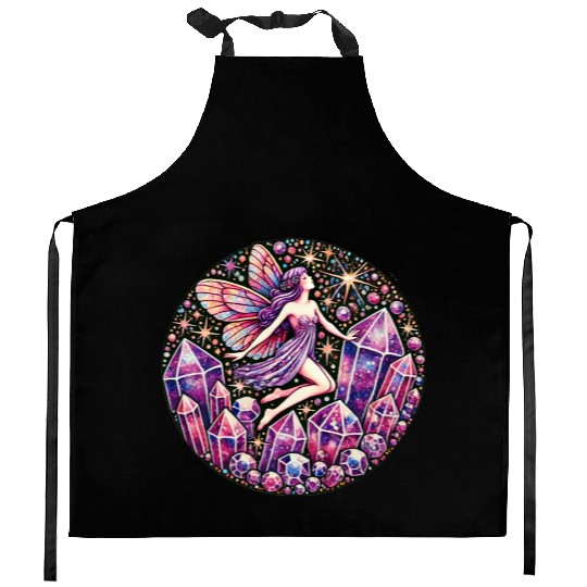Amethyst Fairy – Mystical Purple Fantasy Spirit wi Kitchen Aprons