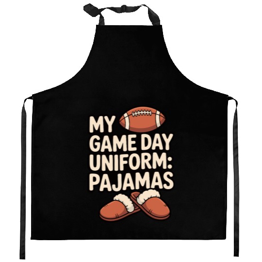 Game Day Pajama Humor Graphic Kitchen Aprons