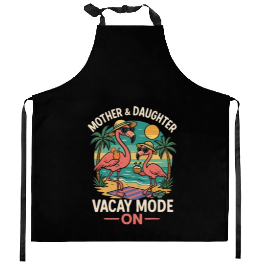 Mother and Daughter Vacation Mode Design Kitchen Aprons