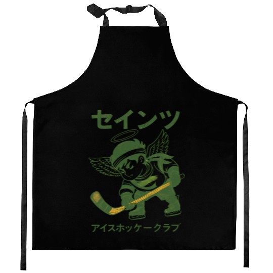 Defunct Japanese Minnesota Fighting Saints Hockey Kitchen Aprons
