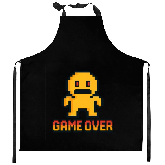 Retro Pixel Game Over – 8-Bit Character Design Kitchen Aprons