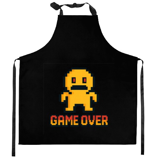 Retro Pixel Game Over – 8-Bit Character Design Kitchen Aprons