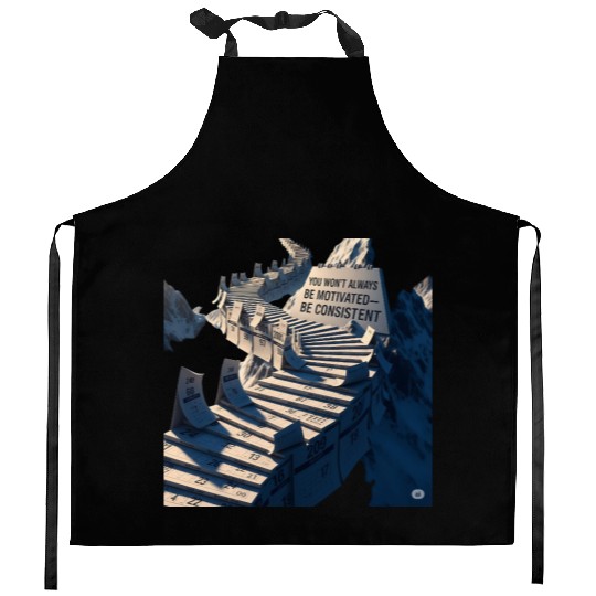 "You Won’t Always Be Motivated—Be Consistent" Kitchen Aprons