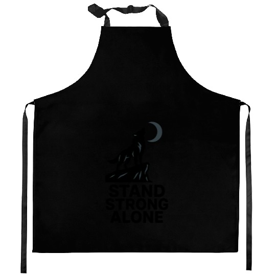 Stand Strong Alone – Lone Wolf Cliff Design Kitchen Aprons