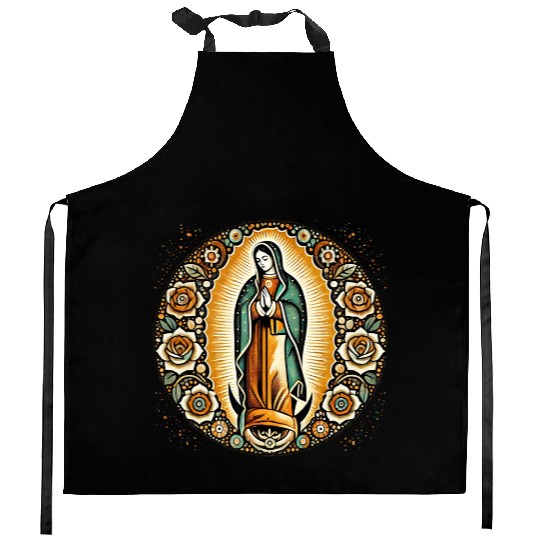 Our Lady of Guadalupe Mother Mary Art Kitchen Aprons
