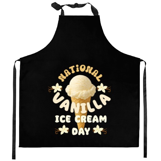 National Vanilla Ice CreaM Day Design Kitchen Aprons