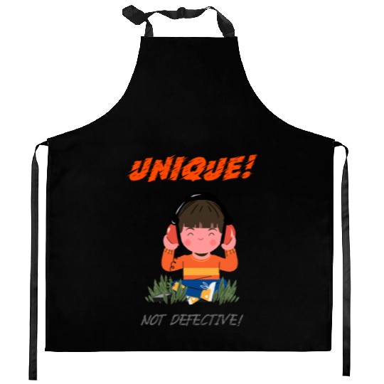Unique Not Defective Autism Advocacy Kitchen Aprons