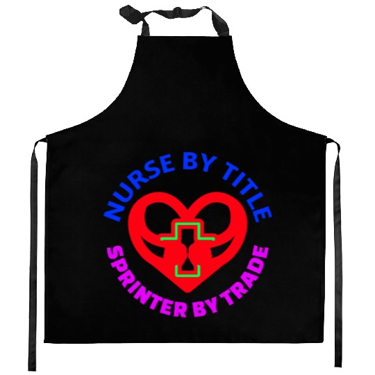 Nurse by Title Spinter by Trade Neon Design Kitchen Aprons