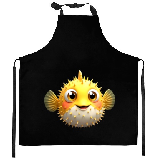Cute Blowfish Easy Halloween Puffer Fish Kitchen Aprons