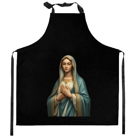 Madonna and Child Divine Embrace Kitchen Aprons