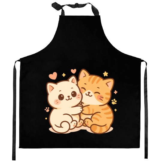 Cute Kittens Embracing Heartwarming Design Kitchen Aprons