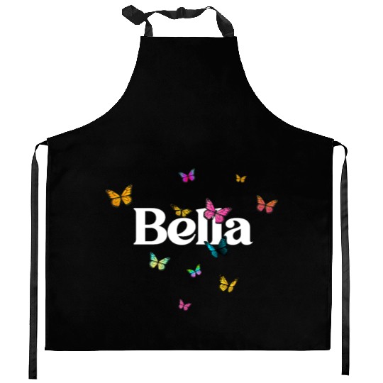 BELLA - beautiful girl name with cute butterflies Kitchen Aprons
