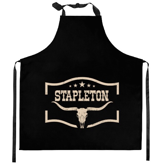 Classic Stapleton Cow Name Vintage Bull Skull Kitchen Aprons