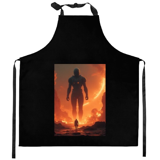 Giant Alien Overwatch Scene Kitchen Aprons