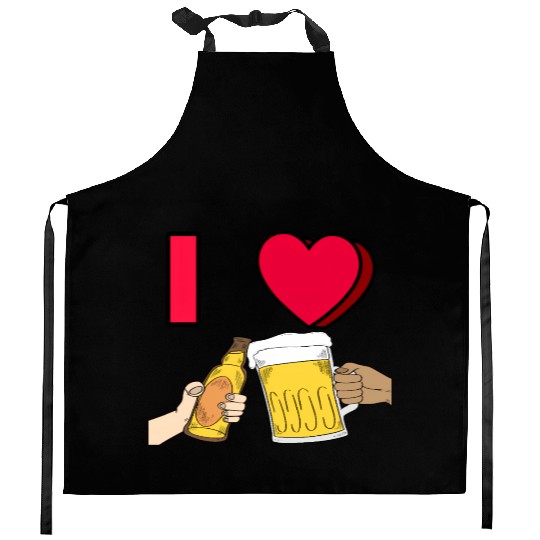 I LOVE BEER #1 Kitchen Aprons