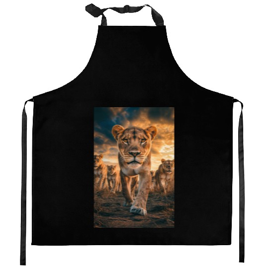 Fearless Lioness Leading the Pride Kitchen Aprons