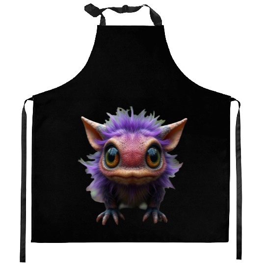 Cutie Creature - Purple Kitchen Aprons