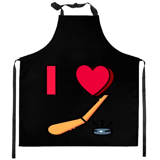 I LOVE HOCKEY #1 Kitchen Aprons