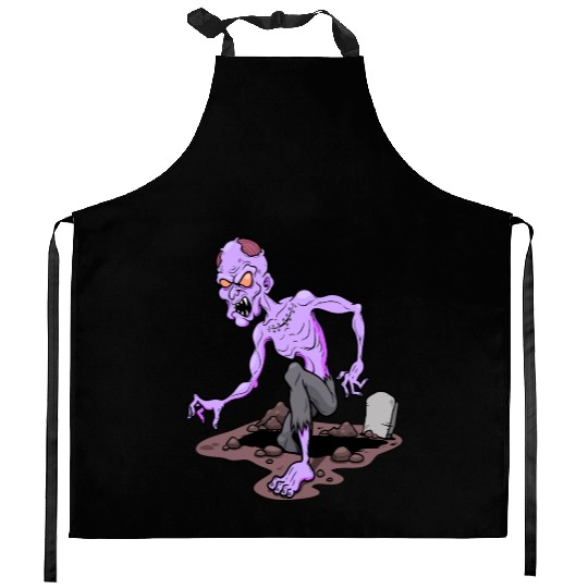 Horror Zombie Monster Illustration Kitchen Aprons