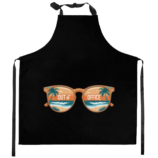 Beach Sunset Out of Office Sunglasses Kitchen Aprons