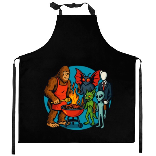 Cryptid Cookout Kitchen Aprons