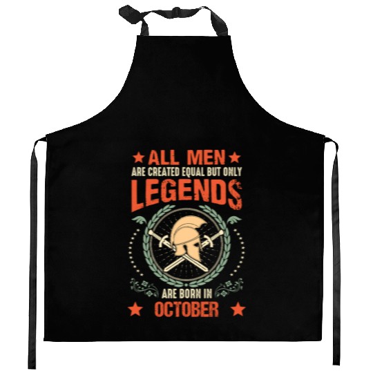 Sparta Legend Born in October Kitchen Aprons