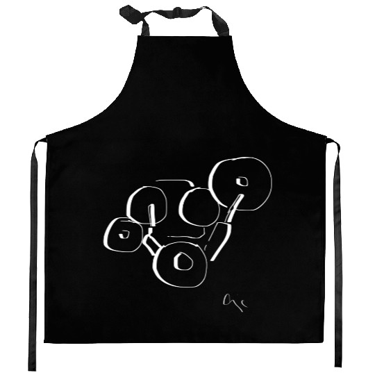 Abstract Drums – white Kitchen Aprons