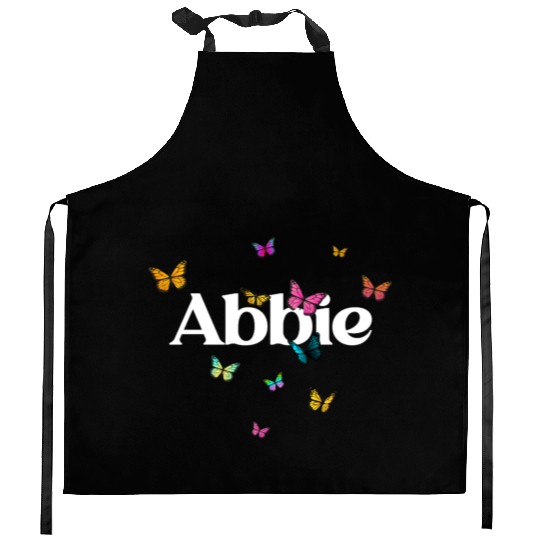 ABBIE - beautiful girl name with cute butterflies Kitchen Aprons
