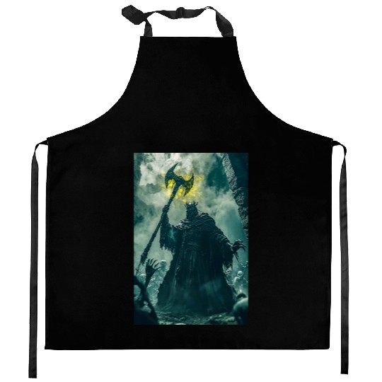 Dark Necromancer Rises Kitchen Aprons