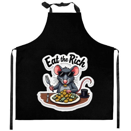 Eat the Rich Rat – Street Rebellion Kitchen Aprons