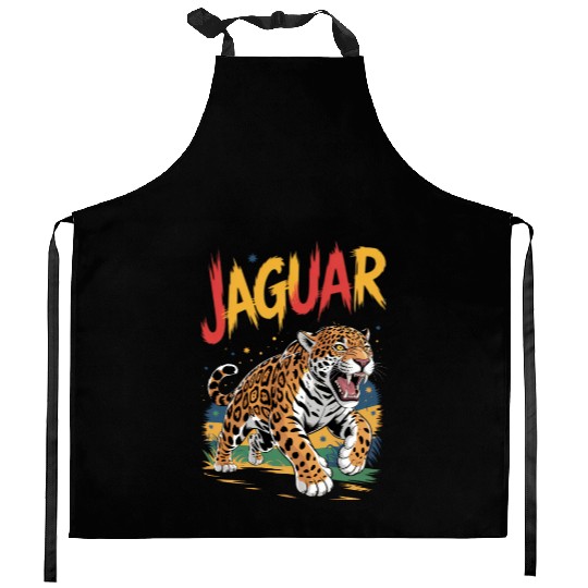 Vivid Jaguar Bold Print Kitchen Aprons