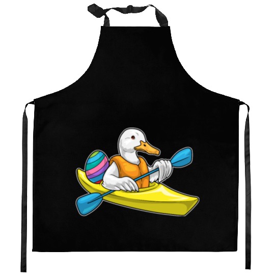 Duck Easter Kayak Kitchen Aprons
