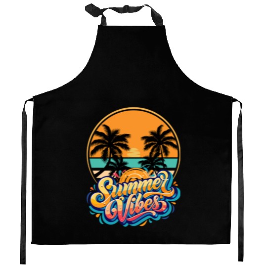 Tropical Sunset Summer Vibes Design Kitchen Aprons