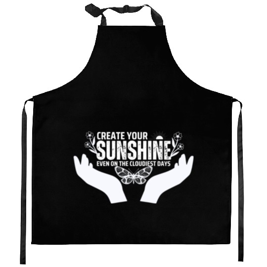 Hopeful Sunshine Motivational Quote Kitchen Aprons