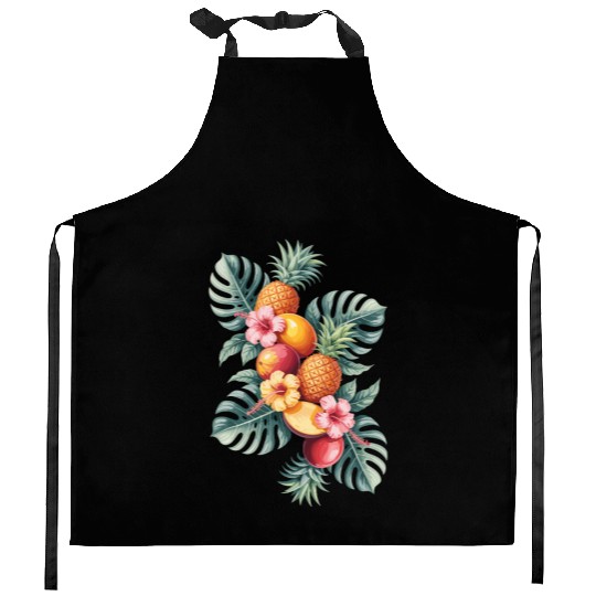 Tropical Fruit Paradise with Pineapples and Kitchen Aprons