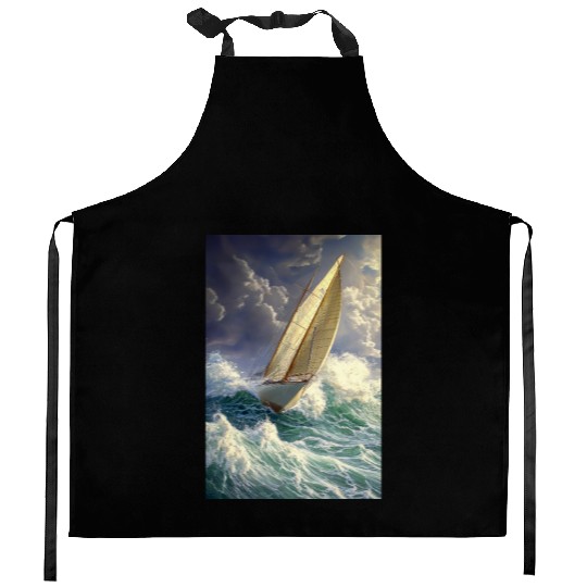 Storm Sail Through Painted Seas Kitchen Aprons