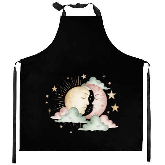 Sun & Moon Embrace Kitchen Aprons design