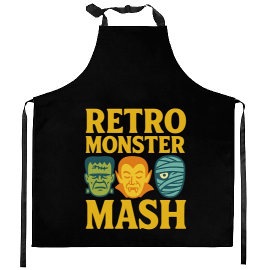 Retro Monster Mash Kitchen Aprons Design