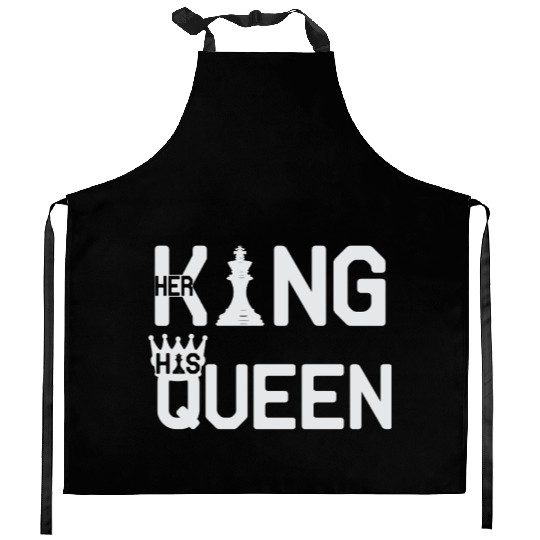 Her King His Queen Chess Motivation Lover Humor Kitchen Aprons