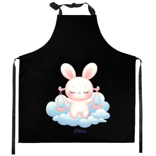 Sweet Bunny Libra Illustration Kitchen Aprons