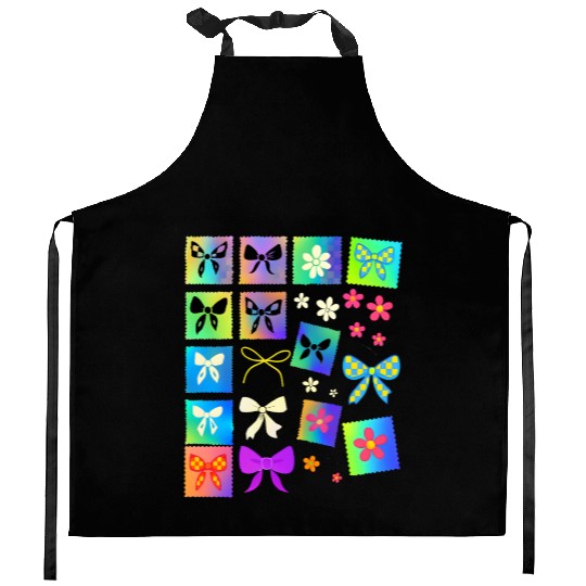 Pastel Aesthetic Stam Y2K Cute Girly Coquette Bow Kitchen Aprons